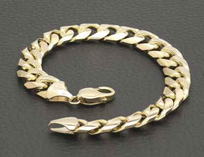 9ct Yellow Gold Curb Bracelet 8.5" 10mm - Image 2