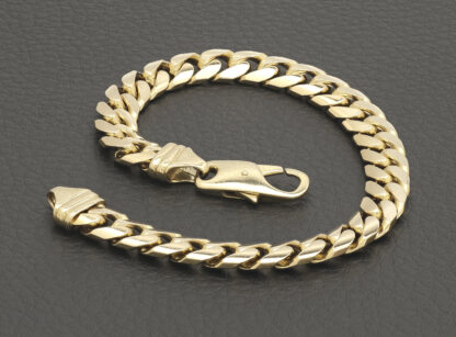 9ct Yellow Gold Curb Bracelet 8.5" 8mm - Image 3