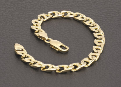 9ct Yellow Gold Marina Bracelet 8" 7mm - Image 2