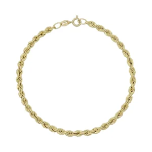 9ct Yellow Gold Rope Bracelet 8.5&#8243; 3.5mm