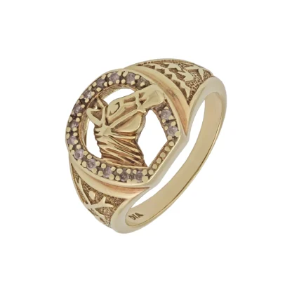 9ct Yellow Gold Diamond Horseshoe Ring