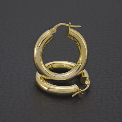 9ct Yellow Gold Hoop Earrings - Image 2