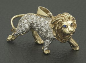 9ct Yellow Gold Lion Pendant