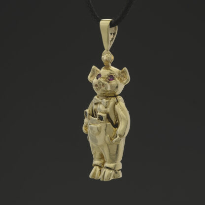 9ct Yellow Gold Pig Pendant - Image 3