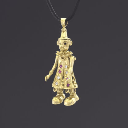 9ct Yellow Gold Gemstone Clown Pendant - Image 4