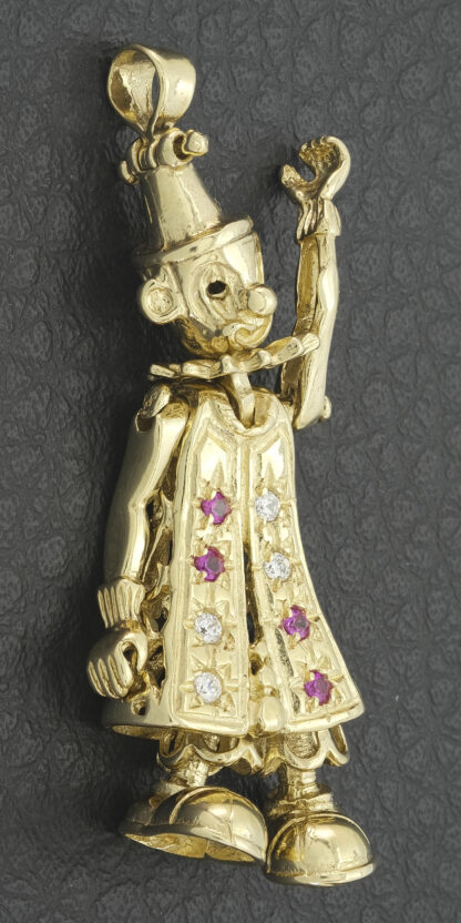 9ct Yellow Gold Gemstone Clown Pendant - Image 3