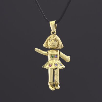 9ct Yellow Gold Gemstone Ballerina Pendant - Image 4