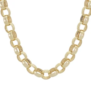 9ct Yellow Gold Belcher Chain 22.5&#8243; 10mm