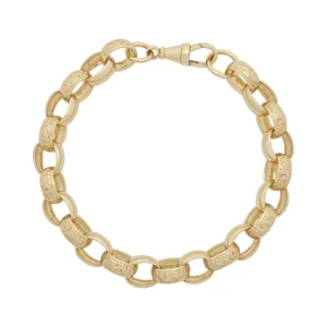 9ct Yellow Gold Belcher Bracelet 9.5&#8243; 11mm