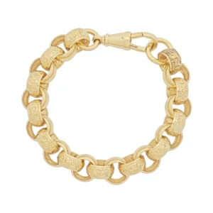 9ct Yellow Gold Belcher Bracelet 9&#8243; 13.5mm