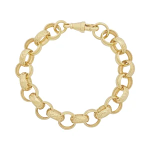 9ct Yellow Gold Belcher Bracelet 8&#8243;12mm