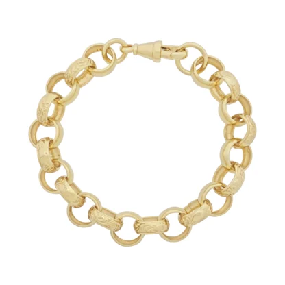 9ct Yellow Gold Belcher Bracelet 8"12mm