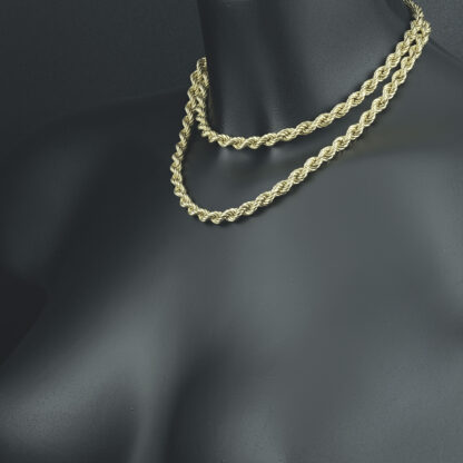 9ct Yellow Gold Rope Chain 30.5" 6mm - Image 4