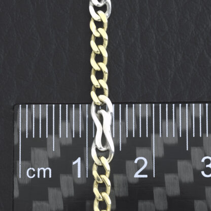 9ct Yellow And White Gold Figaro Chain 18" 3.5mm - Image 5