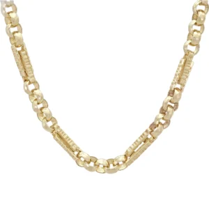 9ct Yellow Gold Stars &#038; Bars Chain 30&#8243; 9.5mm