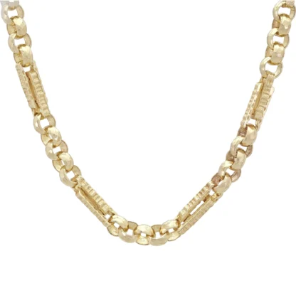 9ct Yellow Gold Stars & Bars Chain 30" 9.5mm