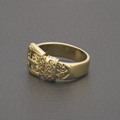 9ct Yellow Gold Buckle Ring - Image 4