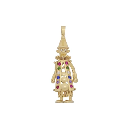 9ct Yellow Gold Gemstone Clown Pendant