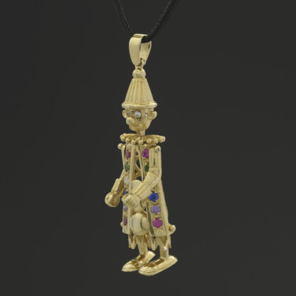 9ct Yellow Gold Gemstone Clown Pendant - Image 4