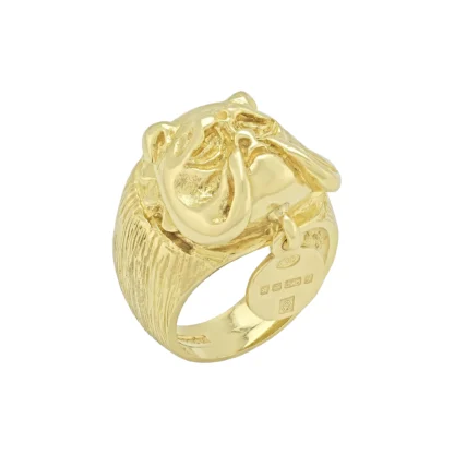 9ct Yellow Gold Bulldog Ring