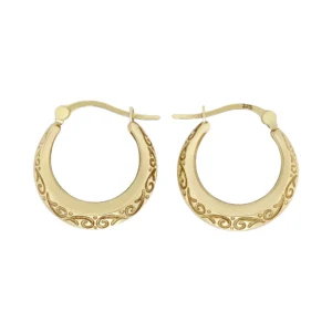 9ct Yellow Gold Creole Earrings