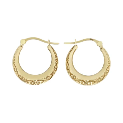 9ct Yellow Gold Creole Earrings