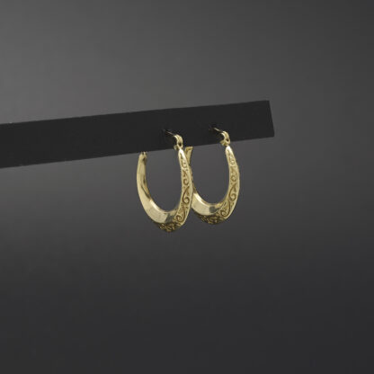 9ct Yellow Gold Creole Earrings - Image 2