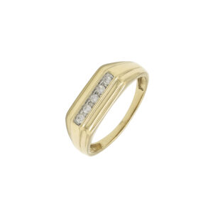 9ct Yellow Gold 0.15ct Diamond Signet Ring