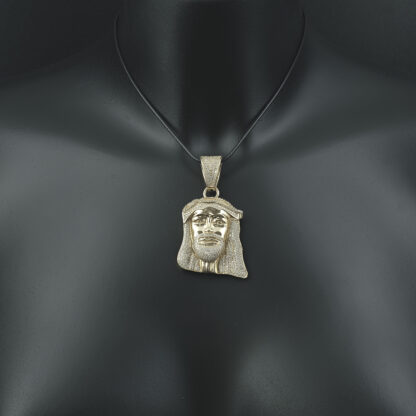 9ct Rose Gold Gemstone Jesus Head Pendant - Image 3