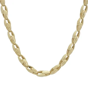 9ct Yellow Gold Tulip Chain 24.5&#8243; 7mm