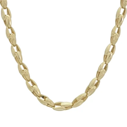 9ct Yellow Gold Tulip Chain 24.5" 7mm