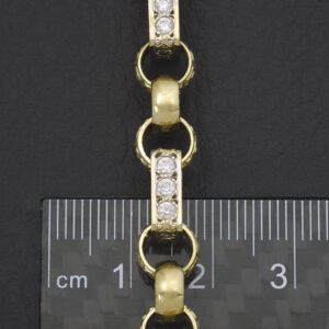 9ct Yellow Gold Gemstone Gypsy Link Chain 20″ 8mm