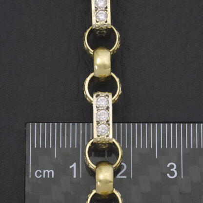 9ct Yellow Gold Gemstone Gypsy Link Chain 20" 8mm - Image 4