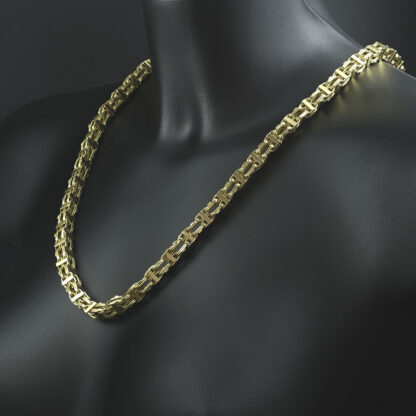 9ct Yellow Gold Cage Chain 26.5" 7.5mm - Image 5