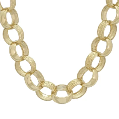 9ct Yellow Gold Belcher Chain 28″ 16.5mm