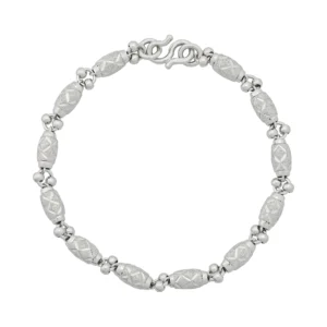 Platinum Hong Kong Style Bracelet 7″ 4.5mm