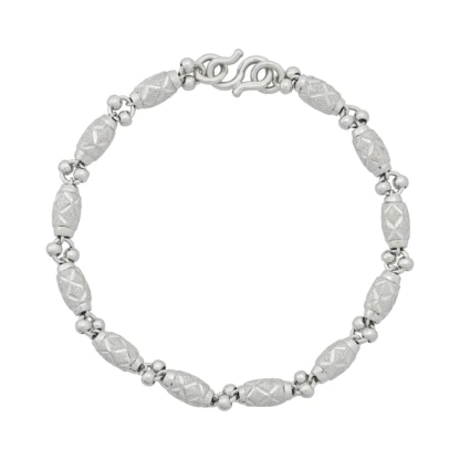 Platinum Hong Kong Style Bracelet 7″ 4.5mm