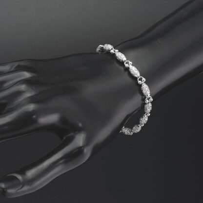 Platinum Hong Kong Style Bracelet 7″ 4.5mm - Image 4