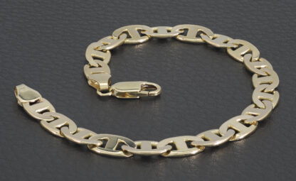 9ct Yellow Gold Marina Bracelet 8″ 7mm - Image 4