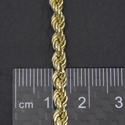 9ct Yellow Gold Rope Bracelet 7″ 4mm - Image 2