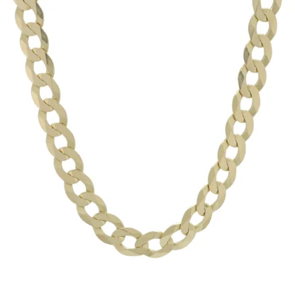 9ct Yellow Gold Curb Chain 26" 10.5mm