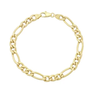 9ct Yellow Gold Figaro Bracelet 8″ 6.5mm