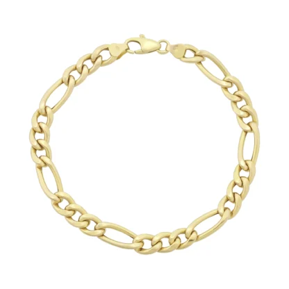 9ct Yellow Gold Figaro Bracelet 8″ 6.5mm