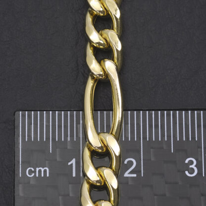 9ct Yellow Gold Figaro Bracelet 8″ 6.5mm - Image 4