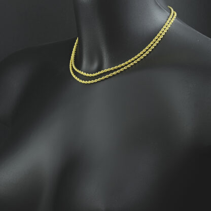 9ct Yellow Gold Rope Chain 30" 3mm - Image 2