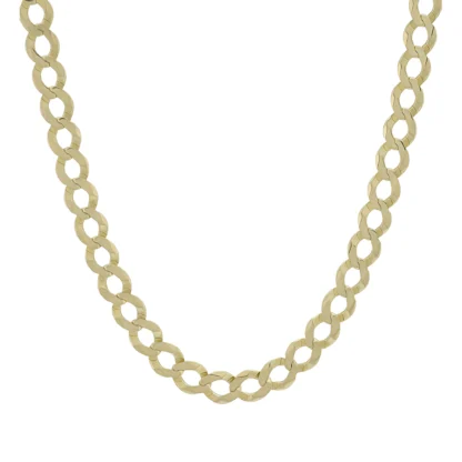 9ct Yellow Gold Curb Chain 24" 6mm