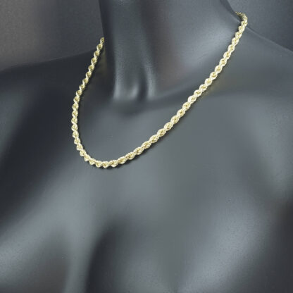 9ct Yellow Gold Rope Chain 18.5" 5mm - Image 4