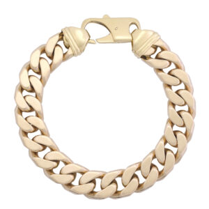 9ct Rose &#038; Yellow Gold Curb Bracelet 9.5&#8243; 13.5mm