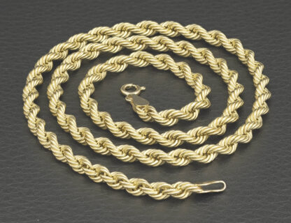 9ct Yellow Gold Rope Chain 20.5" 4.5mm - Image 3