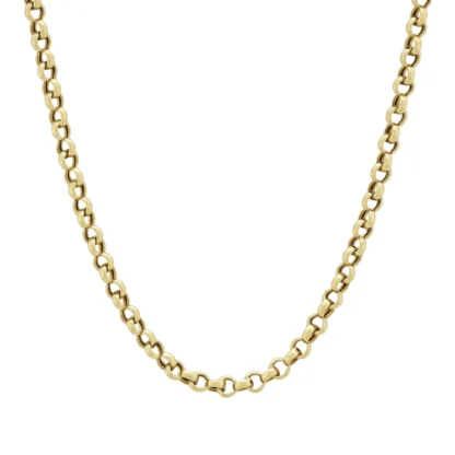 9ct Yellow Gold Belcher Chain 21.5" 3.5mm